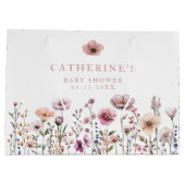 Waterverf Wildflower Baby shower Gift Bag – Groot Groot Cadeauzakje (Achterkant)