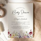 Waterverf Wildflower Baby shower Kaart