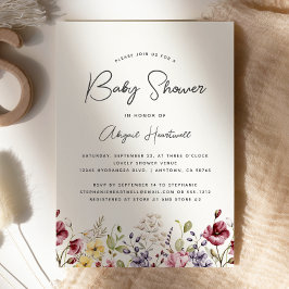 Waterverf Wildflower Baby shower Kaart