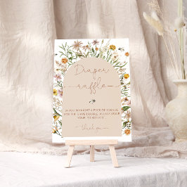 Waterverf Wildflower Baby shower Luier Raffle Poster