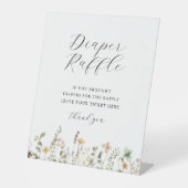 Waterverf Wildflower Baby shower Luier Raffle Reclamebord Met Voetstuk (Voorkant)