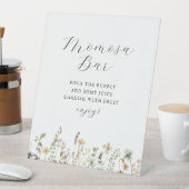 Waterverf Wildflower Baby shower Momosa Bar Reclamebord Met Voetstuk (Insitu)