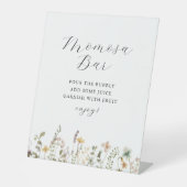 Waterverf Wildflower Baby shower Momosa Bar Reclamebord Met Voetstuk (Voorkant)