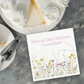 Waterverf Wildflower Baby shower Party servetten