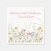 Waterverf Wildflower Baby shower Party servetten (Voorkant)