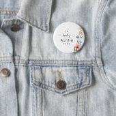 Waterverf Wildflower Baby shower Tante-to-be Ronde Button 5,7 Cm (In situ)