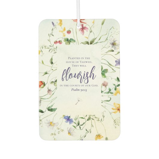 Waterverf Wildflower Bijbeltekst Luchtverfrisser (Voorkant)
