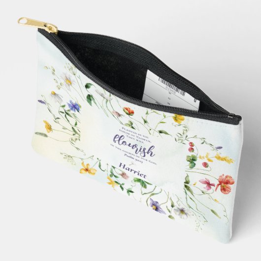Waterverf Wildflower Bijbelvers gepersonaliseerd Etui (Open)