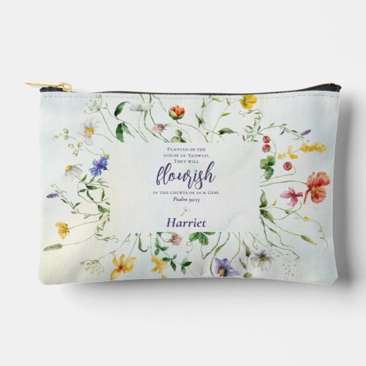 Waterverf Wildflower Bijbelvers gepersonaliseerd Etui (Voorkant)