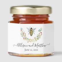 Waterverf Wildflower Bijen bruiloft