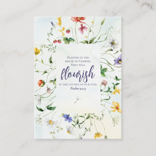 Waterverf Wildflower Bladwijzer Bijbel Advieskaart (Voorkant)