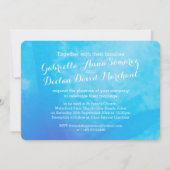 Waterverf wildflower blauw grijs bruiloft uitnodig kaart (Achterkant)