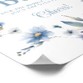 Waterverf wildflower blauw Mimosa Bar Sign Poster (Hoek)