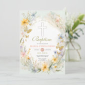 Waterverf Wildflower Bloemdoop uitnodiging (Staand voorkant)