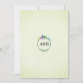 Waterverf Wildflower Bloemen bord Groen Bruiloft Kaart (Achterkant)