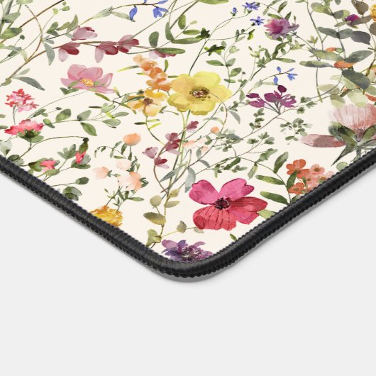 Waterverf Wildflower Bloemen Desk Mat (Hoek)