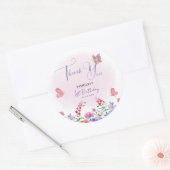Waterverf Wildflower Bloemen Eerste Verjaardag Ronde Sticker (Envelop)