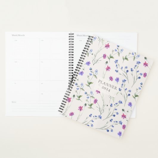 Waterverf Wildflower Bloemen Patroon Planner (Display)