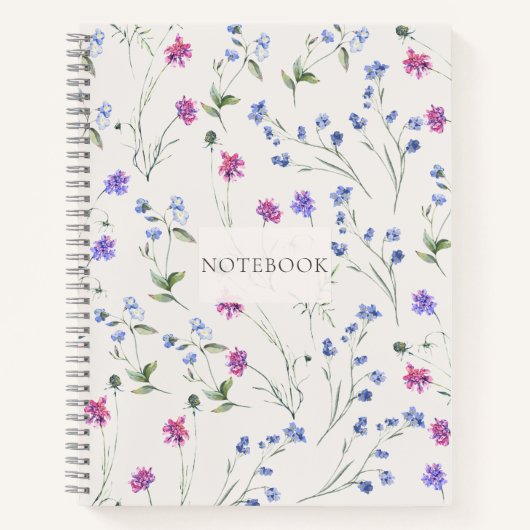 Waterverf Wildflower Bloemen Patroon Planner Notitieboek (Voorkant)