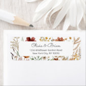 Waterverf Wildflower  Bloemen Retouradres Etiket (Insitu)