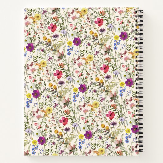 Waterverf Wildflower Bloemen Spiral Notitieboek (Achterkant)