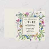 Waterverf Wildflower | Bloemen Verjaardag | Willek Kaart (Voorkant / Achterkant)