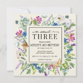 Waterverf Wildflower | Bloemen Verjaardag | Willek Kaart (Voorkant)