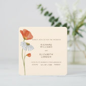 Waterverf Wildflower bloemenelegante bruiloft Kaart (Staand voorkant)