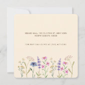 Waterverf Wildflower bloemenelegante bruiloft Kaart (Achterkant)