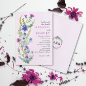 Waterverf Wildflower bloemenroze bruiloft Kaart