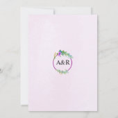 Waterverf Wildflower bloemenroze bruiloft Kaart (Achterkant)