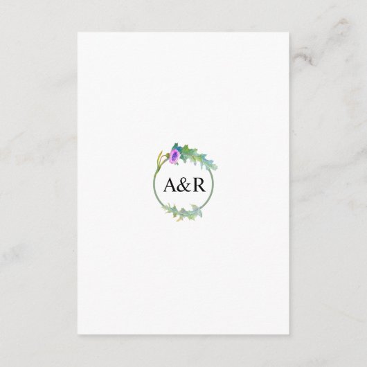 Waterverf Wildflower bloemenslinger bruiloft Informatiekaartje (Achterkant)