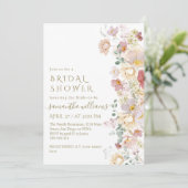 Waterverf Wildflower Bloom Spring Vrijgezellenfees Kaart (Staand voorkant)