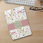 Waterverf Wildflower Bloom Wildly iPad Mini Cover<br><div class="desc">Een leuke en vrolijke waterverf wilde bloem ontwerp. Dit ontwerp is girly en beschikt over roos roze en salie kleuren samen met de lente botanicals. De tekst is aanpasbaar!</div>