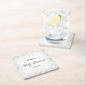 Waterverf Wildflower Blue Flower Baby shower Kartonnen Onderzetters (Insitu)