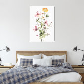 Waterverf Wildflower Boeket #1 Canvas Afdruk (Insitu (Slaapkamer))