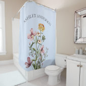 Waterverf Wildflower Boeket #1 Gepersonaliseerde n Douchegordijn (In situ)