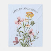 Waterverf Wildflower Boeket #1 Gepersonaliseerde n Fleece Deken (Voorkant)