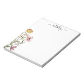 Waterverf Wildflower Boeket #1 Gepersonaliseerde n Notitieblok (Linkerzijde)