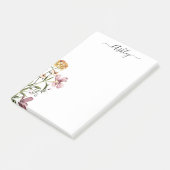 Waterverf Wildflower Boeket #1 Gepersonaliseerde n Post-it® Notes (Schuin)