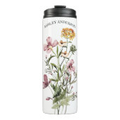 Waterverf Wildflower Boeket #1 Gepersonaliseerde n Thermosbeker (Voorkant)