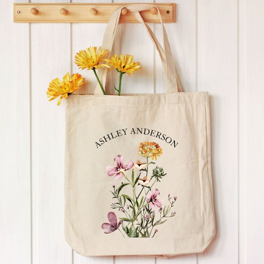 Waterverf Wildflower Boeket #1 Gepersonaliseerde n Tote Bag