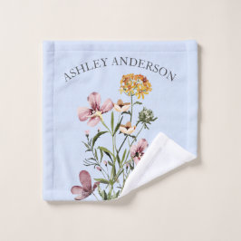 Waterverf Wildflower Boeket #1 Gepersonaliseerde n Washandje