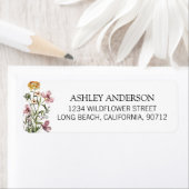 Waterverf Wildflower Boeket #1 Retouradres Etiket (Insitu)