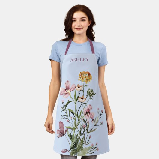 Waterverf Wildflower Boeket #1 Schort (Gedragen)