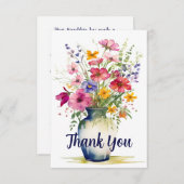 Waterverf Wildflower Boeket Gepersonaliseerd Bedankkaart (Voorkant / Achterkant)