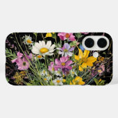 waterverf wildflower boeket op zwarte achtergrond Case-Mate iPhone case (Achterkant (horizontaal))