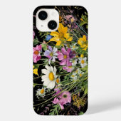 waterverf wildflower boeket op zwarte achtergrond Case-Mate iPhone case (Achterkant)