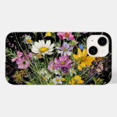 waterverf wildflower boeket op zwarte achtergrond Case-Mate iPhone case (Achterkant (horizontaal))