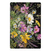 waterverf wildflower boeket op zwarte achtergrond mini klembord (Achterkant)
